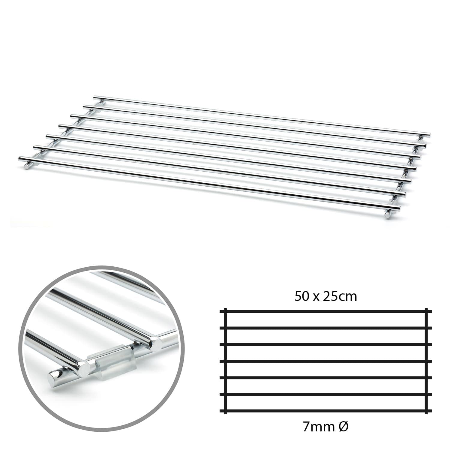 CKB Ltd Large Rectangular Metal Trivet Chrome Steel - Premium Worktop Saver Work Surface Protector Metal Mat For Resting Hot Cooking Pots & Pan 50 x 24cm - Image 2