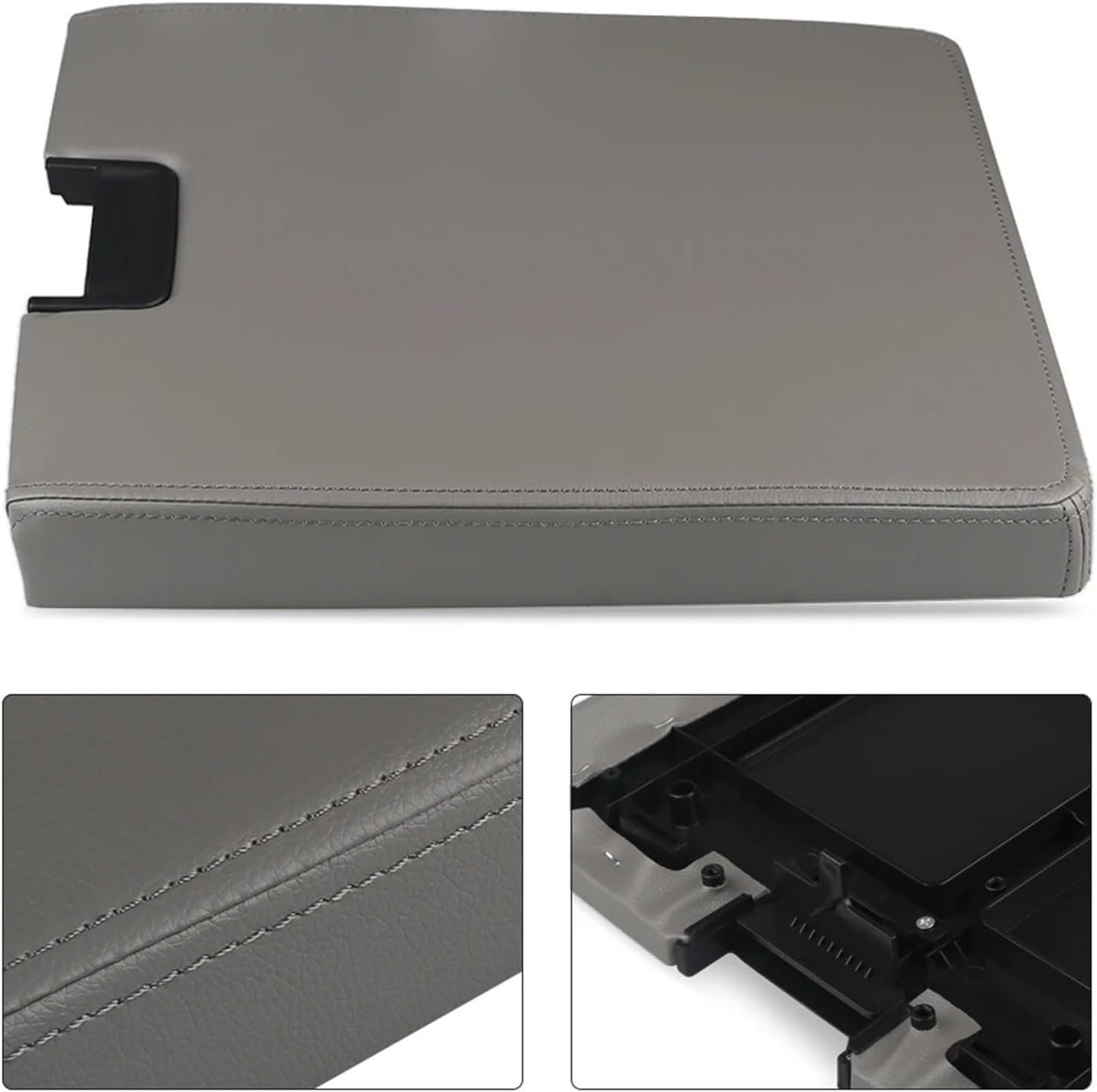 Center Console Lid Armrest Cover Compatible with GMC Center Console Phone Organizer Cup Holder Storage Bracket Storage Box GMC armrest Cover(Grey)