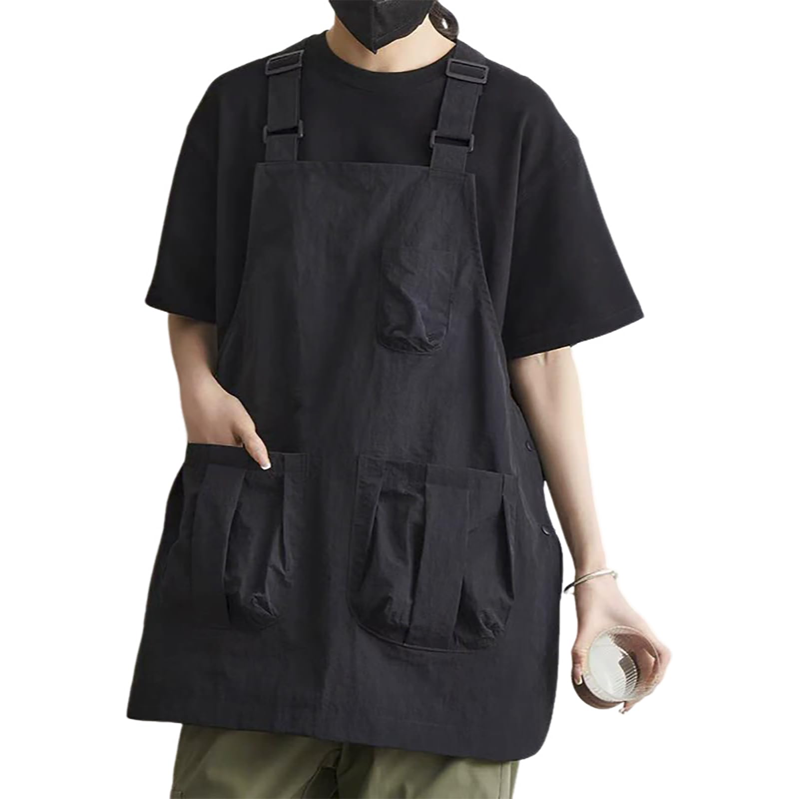 Delantal De Cocina Unisex Ajustable con Bolsillos para Cocinar, Hornear Y Pintar G,One Size
