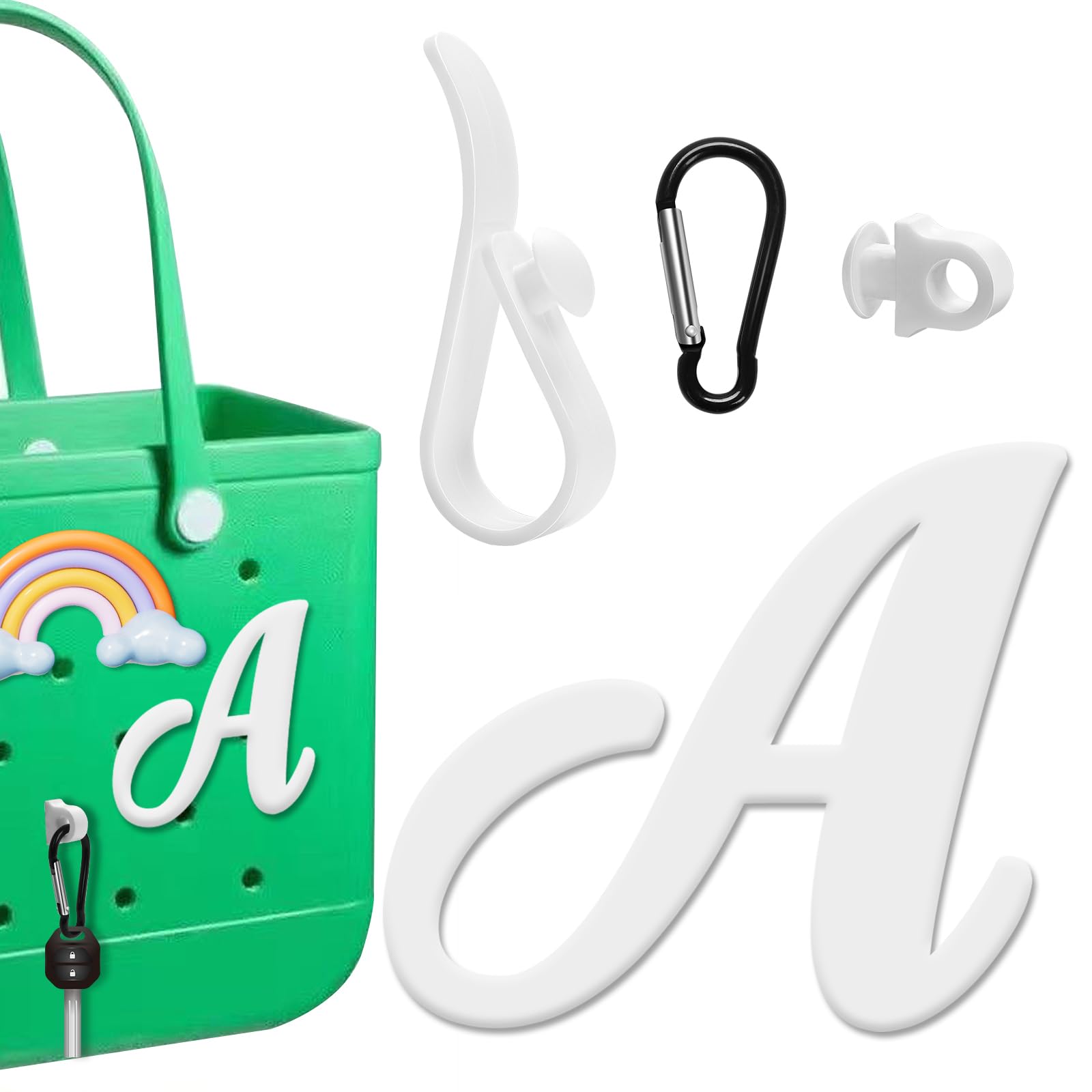 Photo 1 of Albooss 3Pcs Hooks Set Accessories Compatible for Bogg Bag, Letter Charms,Hooks and Key Chain…
