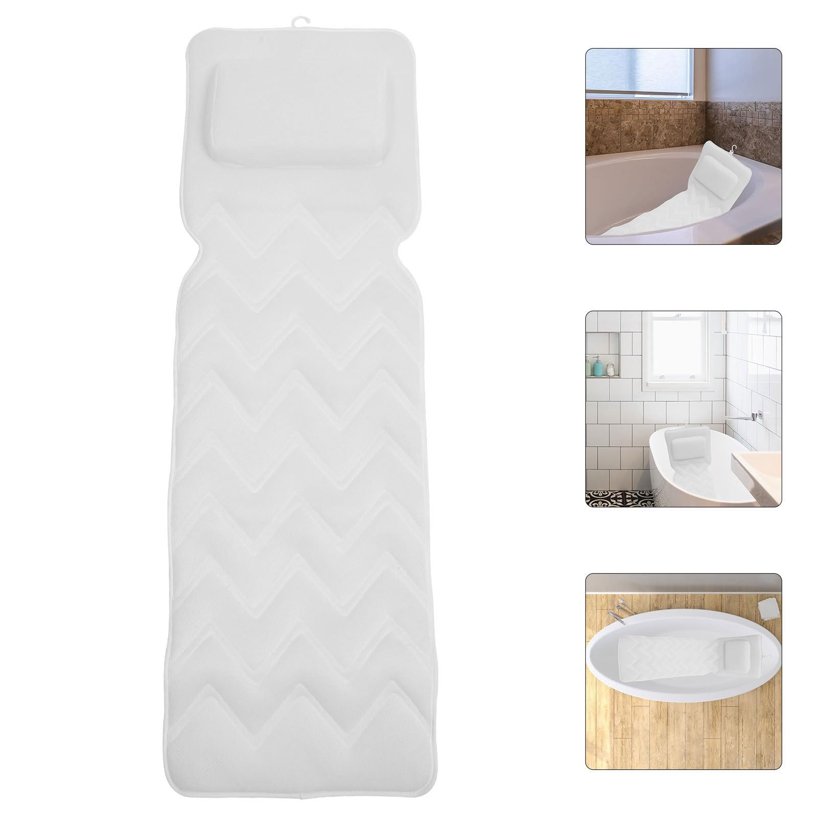 DOITOOL Almohadilla para Bañera de Poliéster Blanco Antideslizante Ventosas Fácil de Instalar para Baño y SPA Cómodo y Seguro