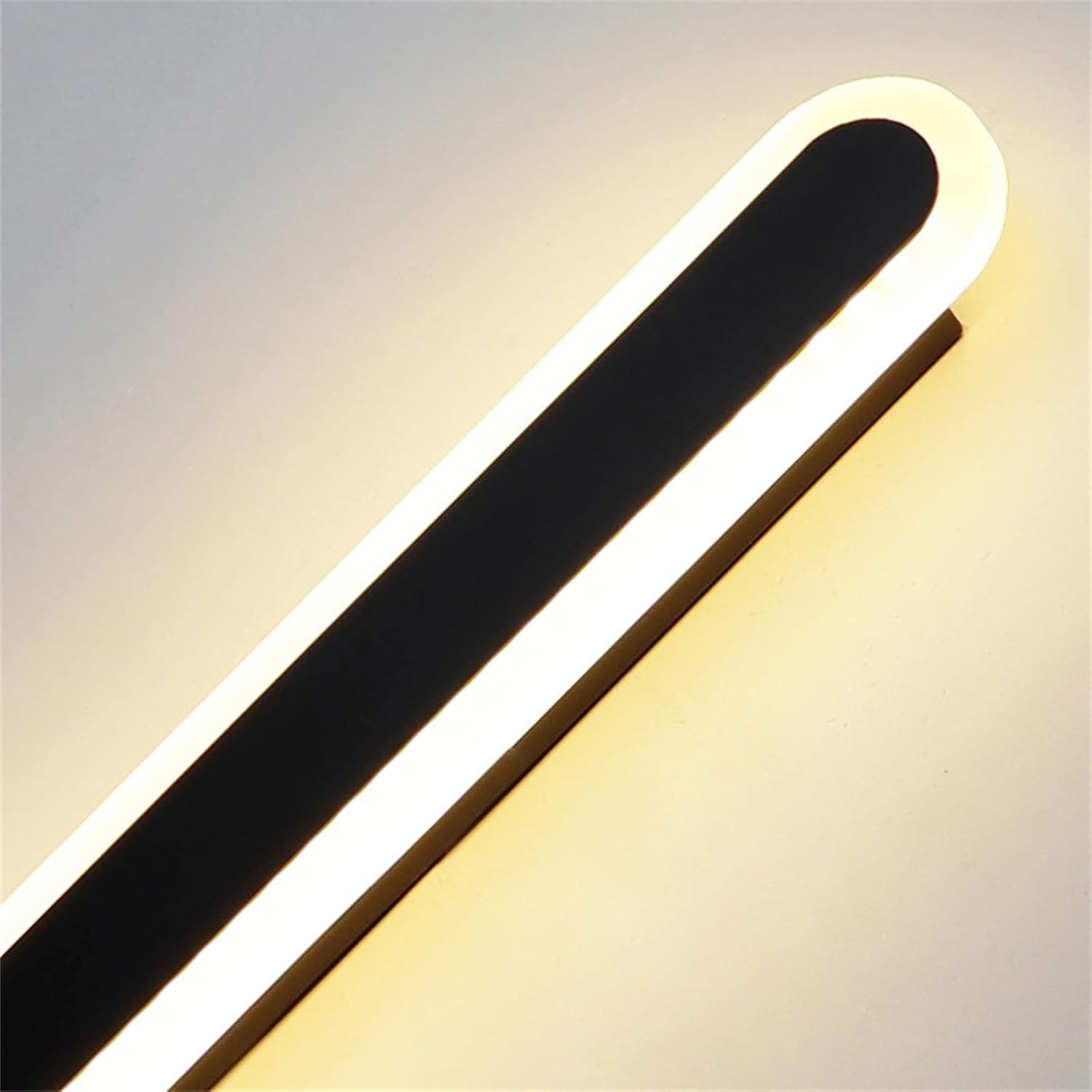 KKXXYQFC Kinkiety Kinkiety Wewnętrzne długie paski LED LED Możliwość przyciemniania w górę w dół Światło ścienne Regulowany kolor Akrylowa aluminiowa oprawa ścienna (Noir, 100 cm 48 W)