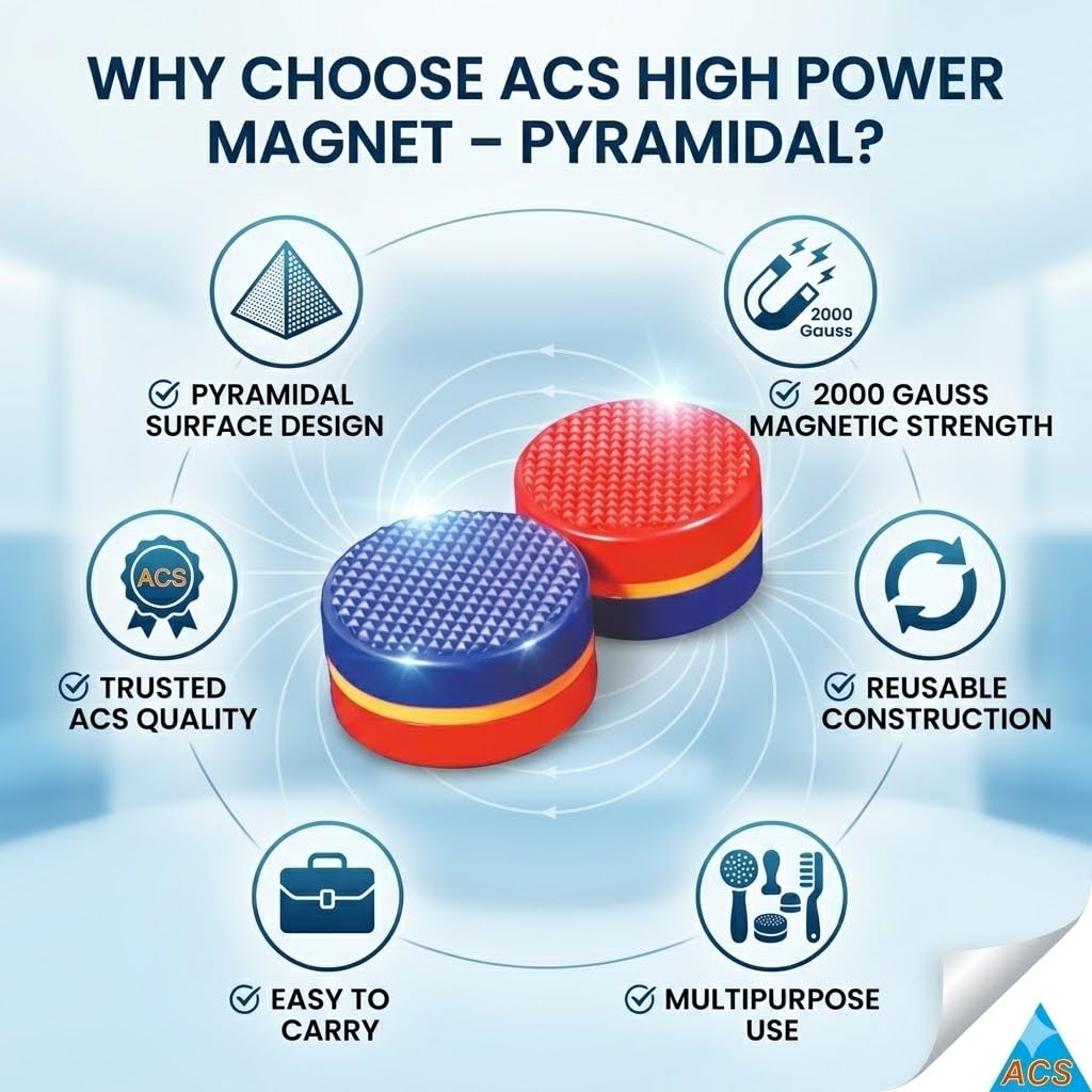 ACS Pyramidal Heavy-Weight Bio-Pole Super Power Magnet (Blue and Red) 4