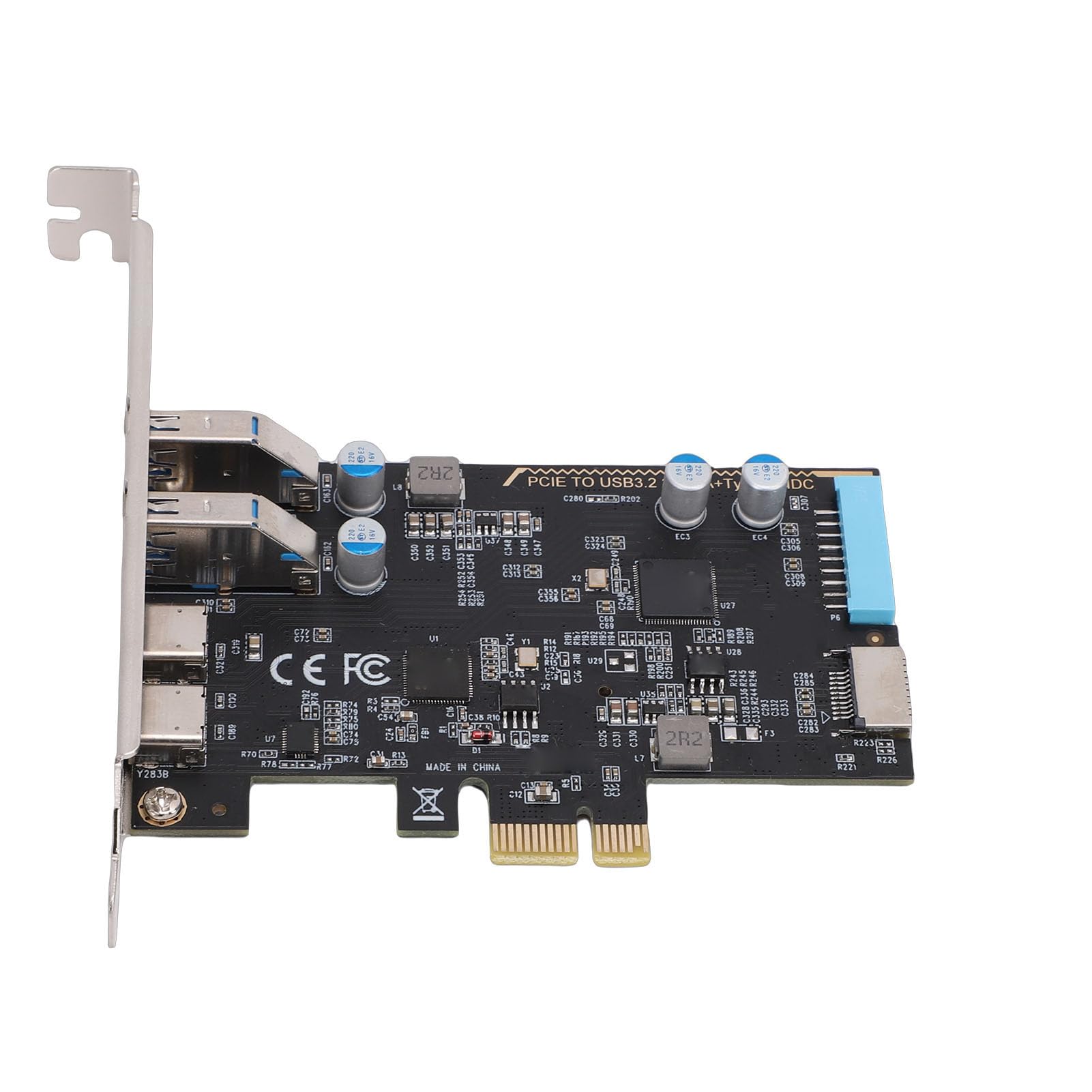 GOWENIC Scheda di Espansione PCIe USB 3.0 con 2 Porte Type C per PC Desktop