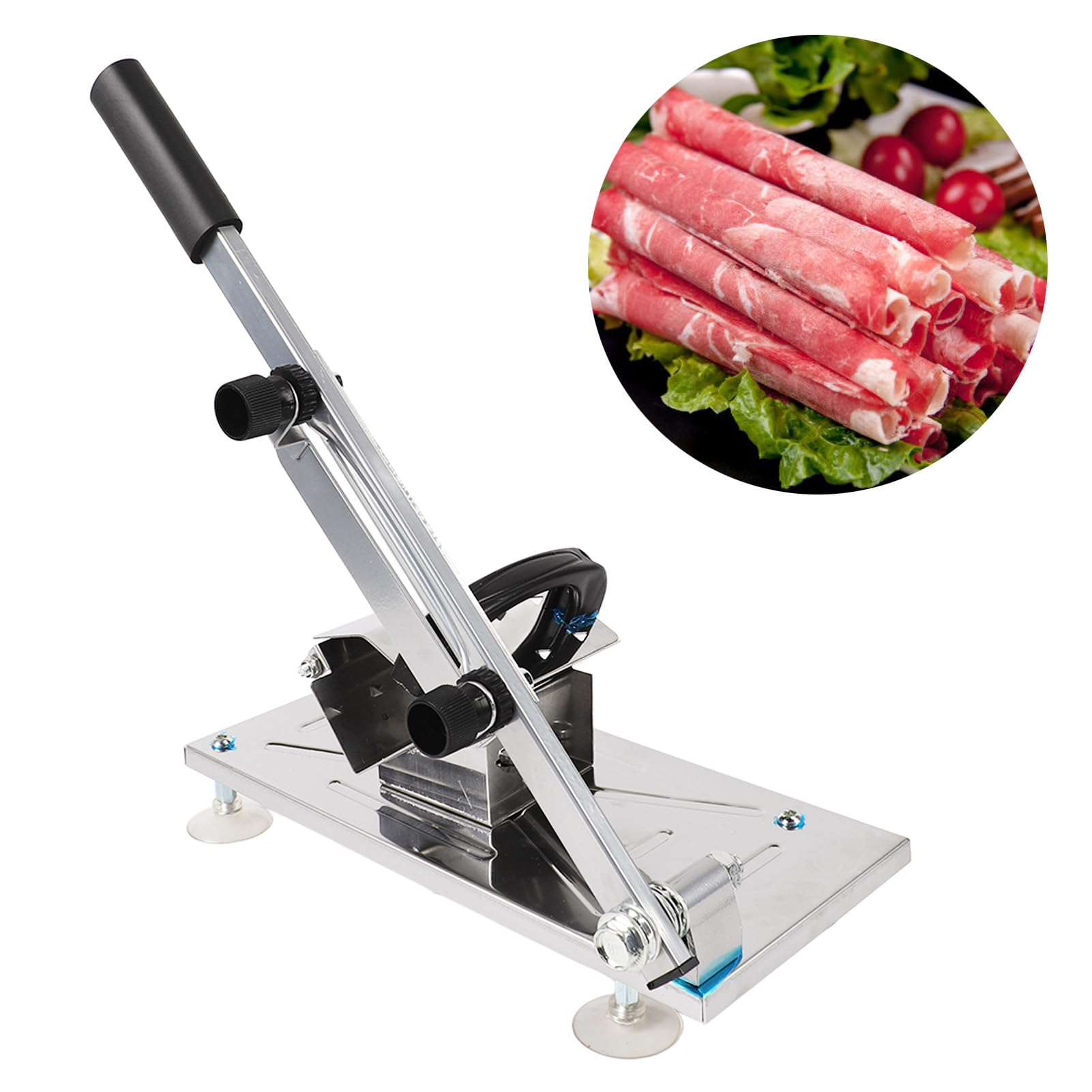 Taglierina manuale per carne congelata casalinga in acciaio inossidabile Affettatrice manuale per carne con manico per pentola calda con pancetta e formaggio