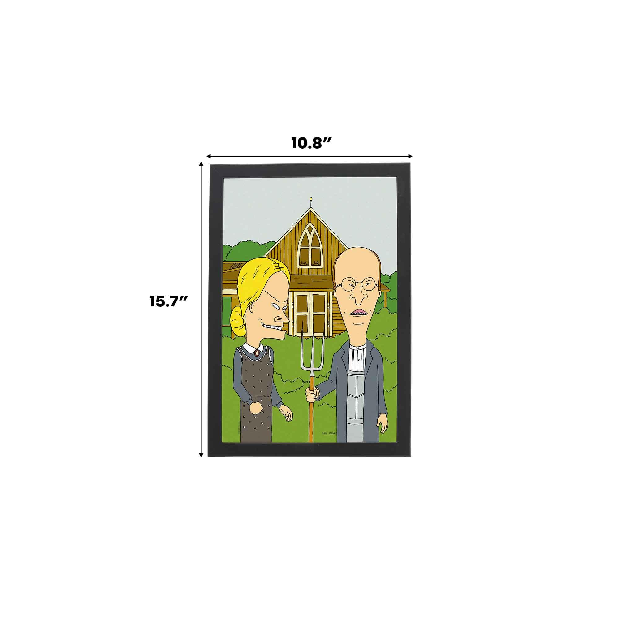 Amazon.com: Beavis and Butt-Head American Gothic Framed Wood Wall