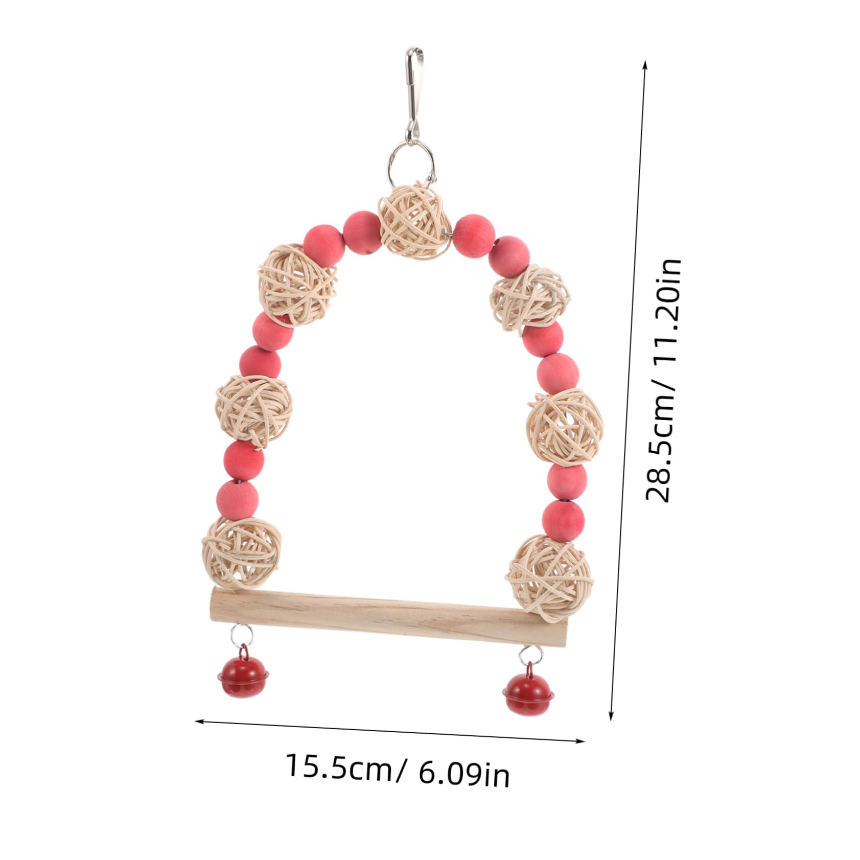 VICASKY Bird Cage Decor Swing Toy for Parrots Wooden Perch with Hanging Design Ideal for Small Pets Entertainment and Physical Activity