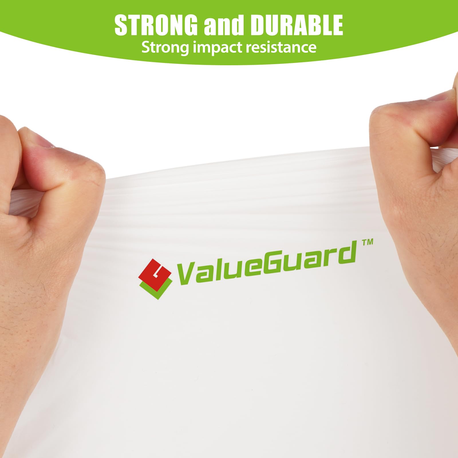 ValueGuard Bolsa de basura grande de 13 galones, ultra fuerte, con cordón alto, reciclada, estándar, para cocina, oficina, 0.6 mil (110 unidades)