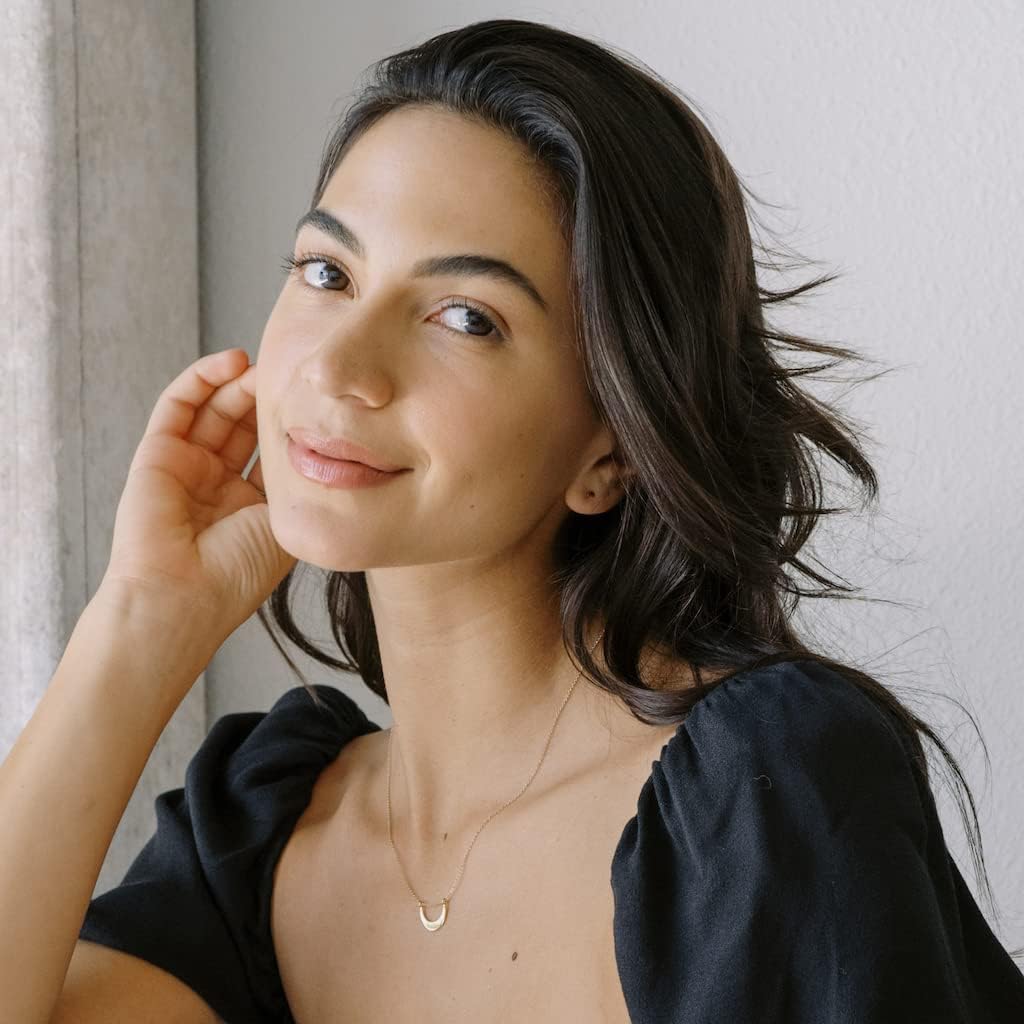 Honeycat La Luna Moon Necklace in Gold, Rose Gold, or Silver | Minimalist, Delicate Jewelry