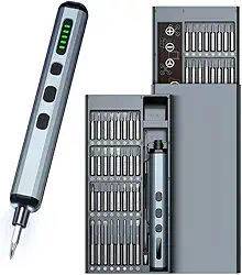 Mini Parafusadeira Elétrica Recarregável, Caneta Compacta de Precisão, Kit de Ferramentas Chave de Elétrica de Precisão 68 em 1, 64 Bits e 4 Acessórios, Multitarefas, para Manutenções Diversas ASONX