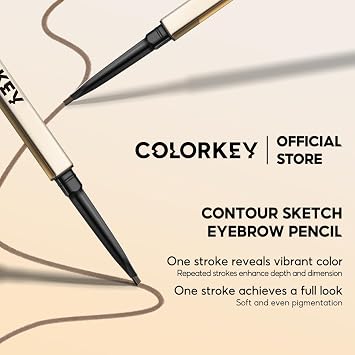 COLORKEY Contour Sketch Eyebrow Pencil: Retractable, Small Triangle Core, Defines Various Brow Shapes, Creates Defined Brows, Long-Lasting Wear (01 Mocha Brown)