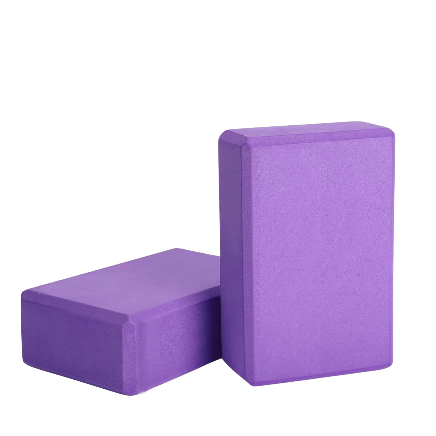 LEAFZY Yoga Blocks 2 Pack - High Density EVA Foam, Non-Slip, Lightweight Support Blocks for Yoga, Pilates, Stretching & Meditation - Purple (9x6x3 inch)-image-7