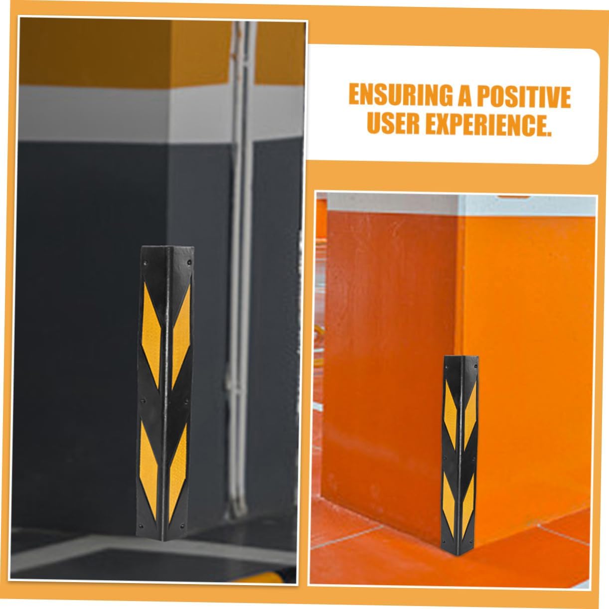 4pcs Reflective Rubber Corner Guards for Garage Parking Durable Wall Protectors Easy to Install Impact-Resistant Bumpers for Car Door and Wall Safety