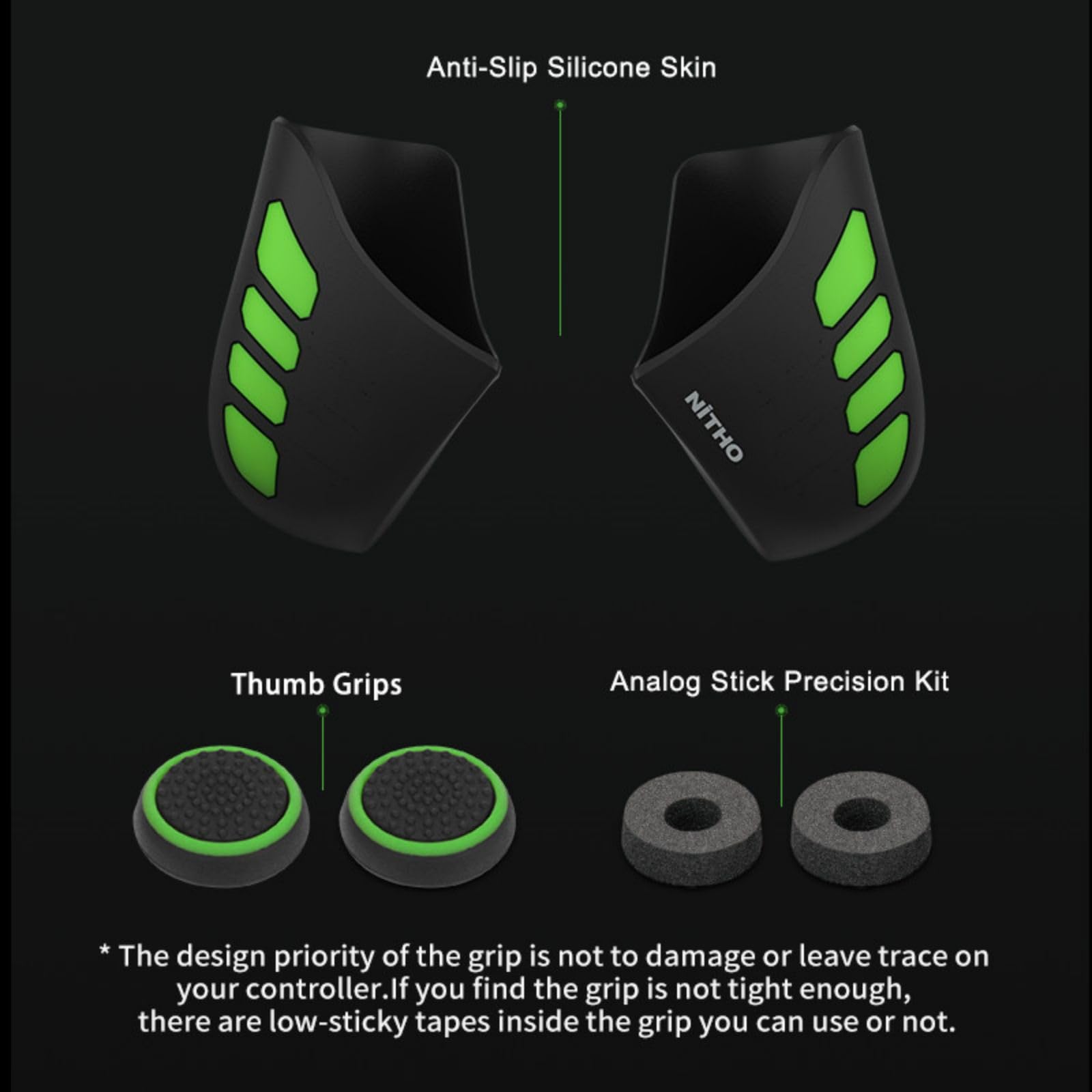 NiTHO Gaming Kit pour Manettes Xbox Series X/S, Ensemble Complet d'Améliorations - Poignées en Silicone Anti-Transpiration, Boutons de Contrôle, Anneaux de Précision, Accessoires pour Xbox Series X/S