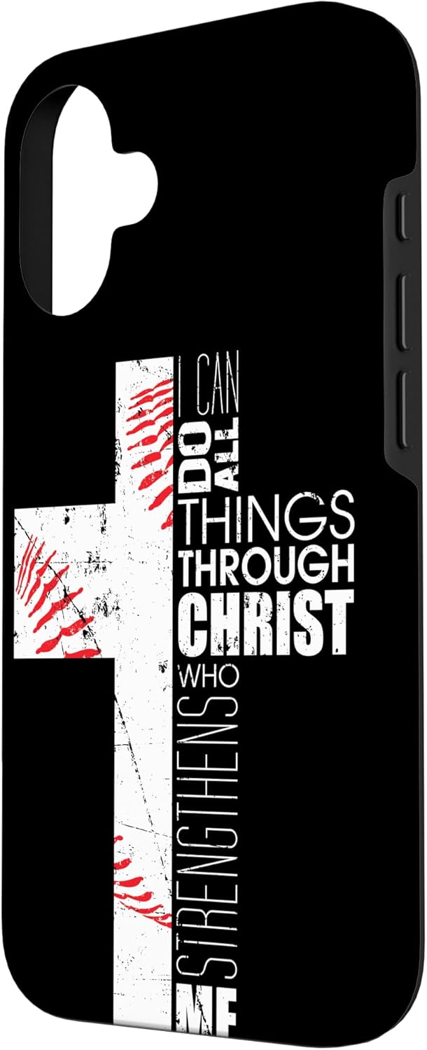 Baseball Phone Cases Teen Boys Coaches Christian Cross Gifts Case for iPhone 16