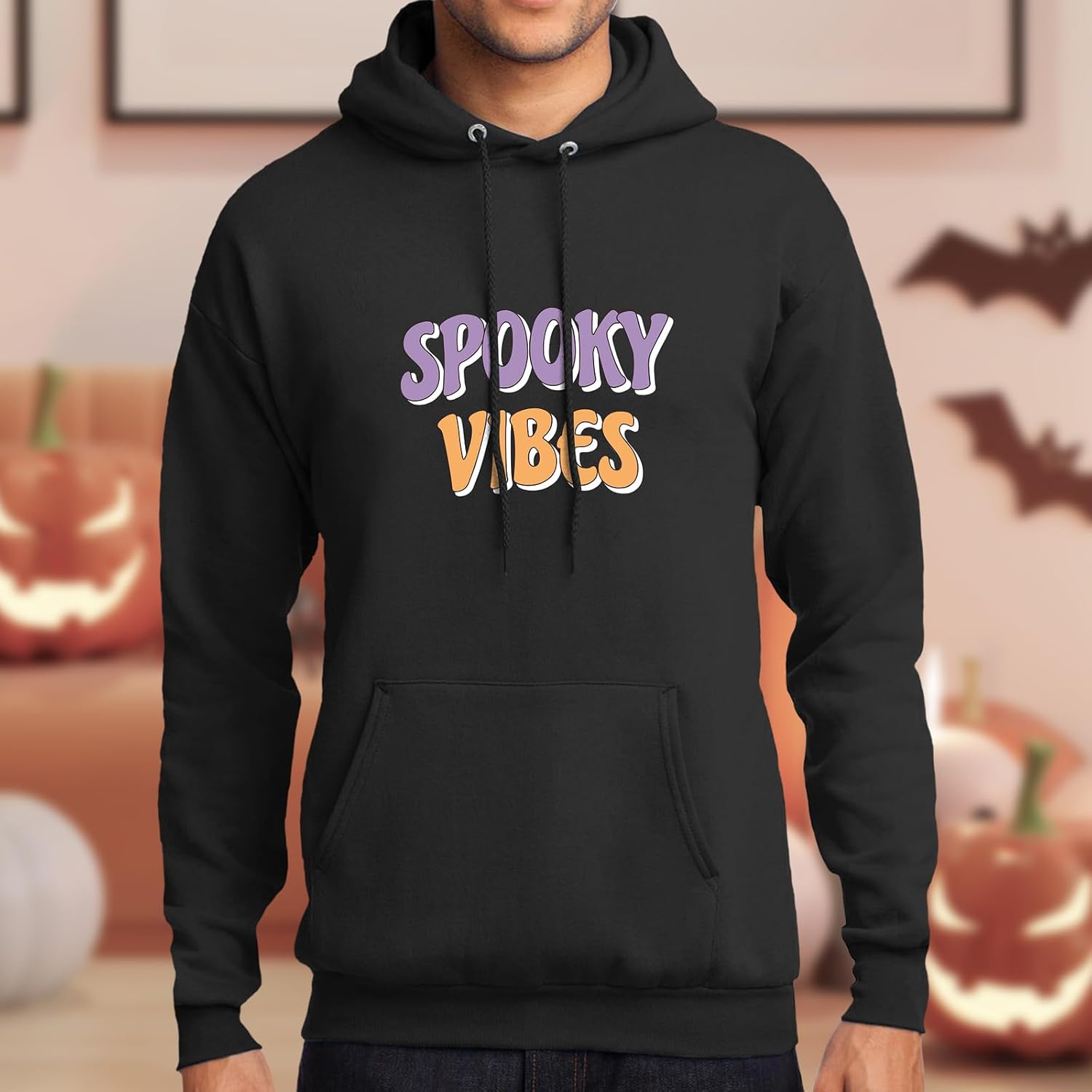 GotPrint Spooky Vibes Halloween Hoodie spooky season fall themed Cute Cozy sweatshirt For Women, Men Printed Pullover Hoodies