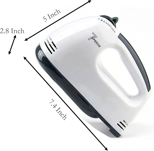 Miniatura 3 de Batidora de mano eléctrica, 7 velocidades de huevo y harina de mezcla automática con batidor para cocinar pan, pastel (1)