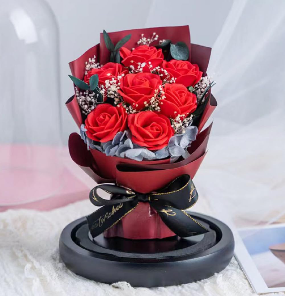 Fleur De Savon Parfumée à La Rose - Décoration De Bain Artificielle Réaliste, Cadeau Pour Mariage, Fête Des Mères