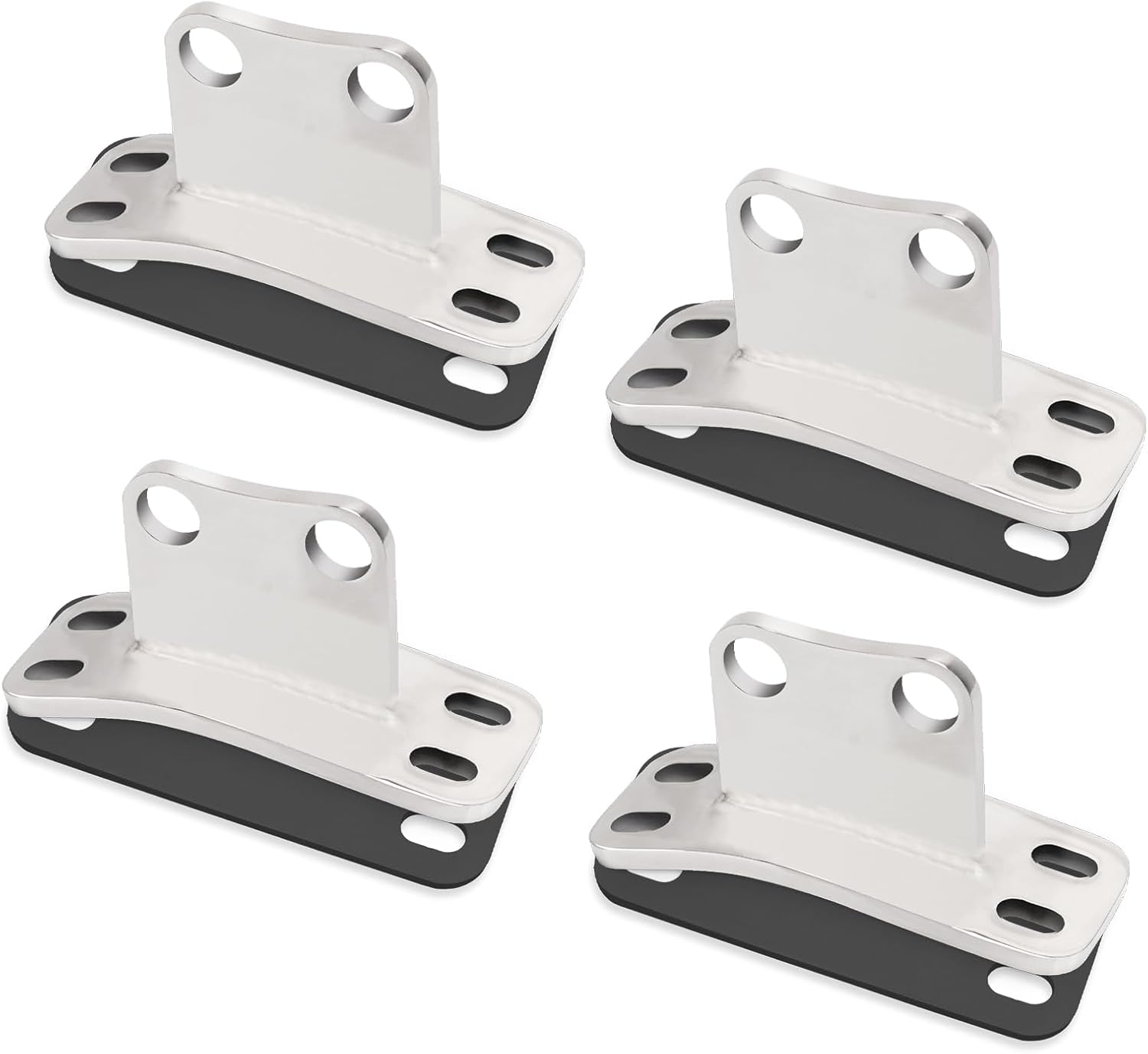 JERBOR Stainless Cab Lower Exhaust Stack Bracket Fits for Peterbilt 359 379 14-12998 21299 (4pcs)