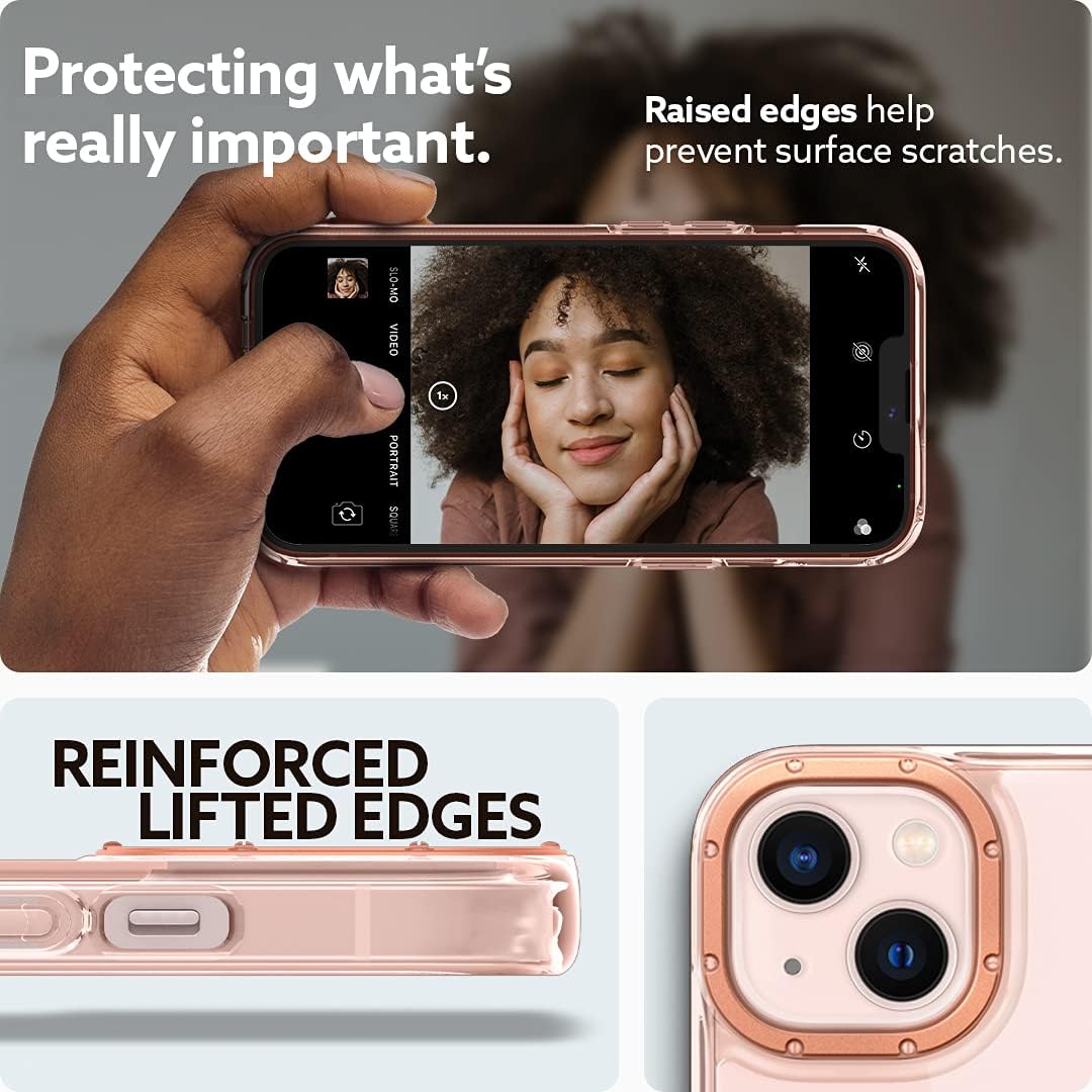 Caseology Skyfall Clear Case Compatible with iPhone 13 Mini Case (2021) for Women & Men - Royal Rose Gold