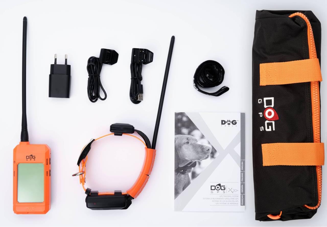Dog Trace GPS X20+ Kit, composto da 1 Palmare,1 Collare GPS, 1 borsa di trasporto in tessuto