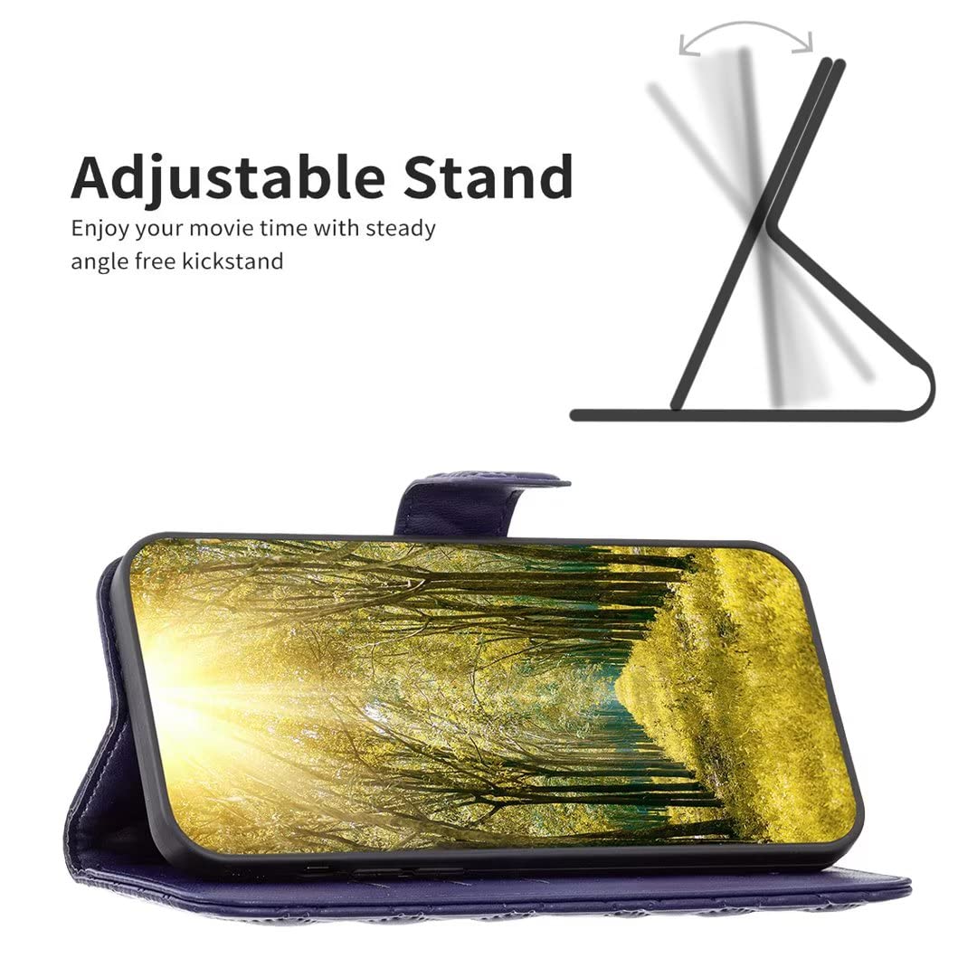 LEMORRY Cover Con Cerniera Per Realme C20 E C21 - Custodia In Pelle Con 9 Slot Per Schede, Tasca Porta Banconote, Supporto E Cinturino Da Polso - Nero