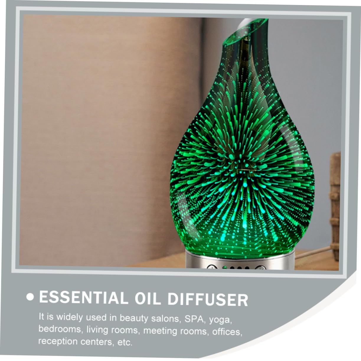 Difusor Capacidad Menor a 1 L de Aromaterapia 3D Luz Nocturna de Vidrio y Humidificador Práctico Seguro para Oficinas y Centros de Recepción