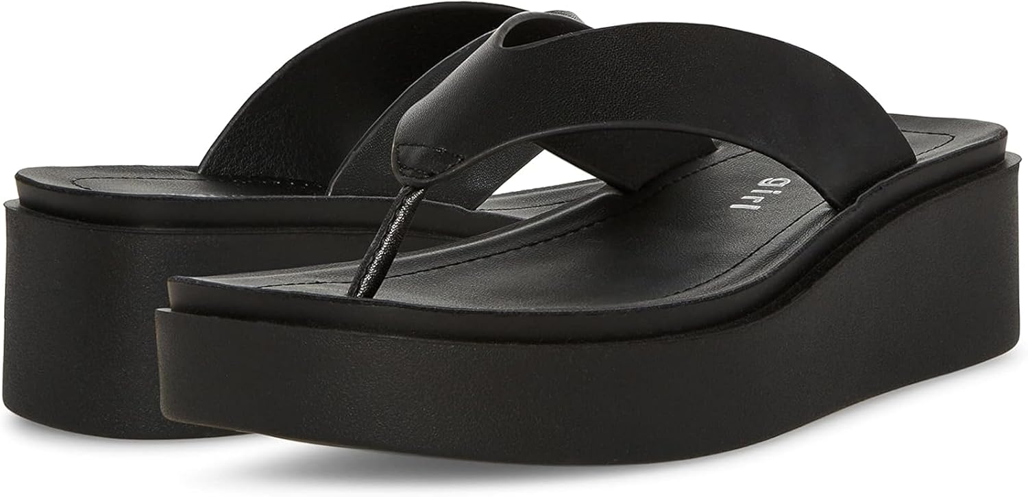 Madden Girl Soleil Black Fabric 7 B (M) Platforms & Wedges