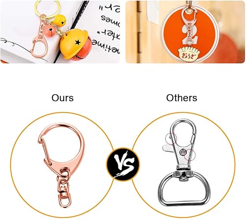 Miniatura 6 de 50 piezas Roctee - Gancho giratorio para cordón con llaveros, ganchos de metal para llavero de cordón, para manualidades, cierre de langosta para