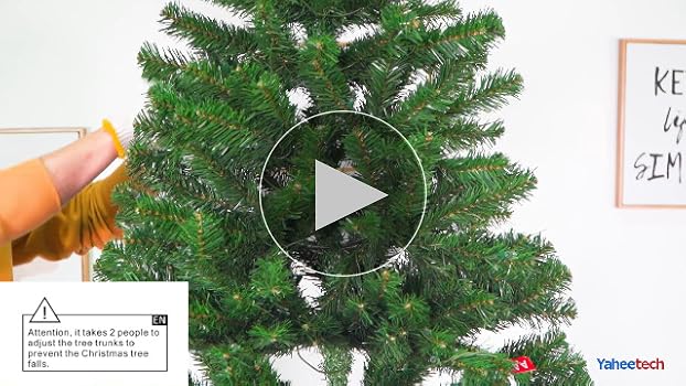 Amazon.com: Yaheetech 4.5Ft Pre-Lit Artificial Hinged