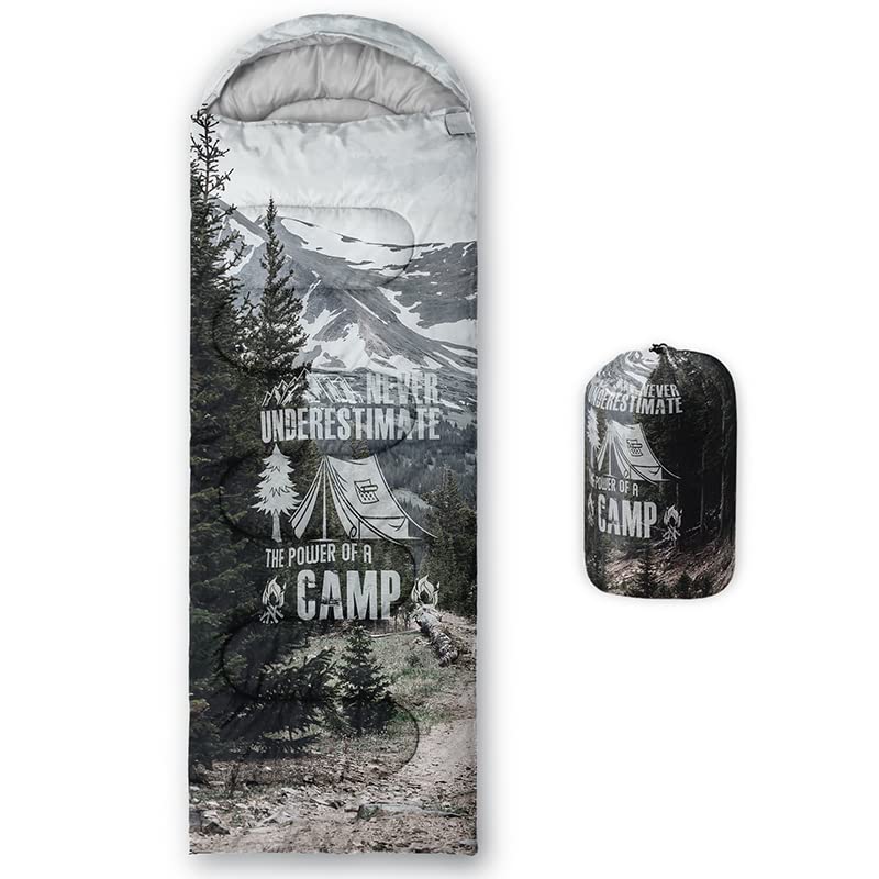 HOSIMA Sleeping Bags, Cold Weather Mummy Sleeping Bag for Adults Girls Boys Waterproof Men for Warm Camping Hiking Outdoor Travel Hunting with Compression Bags(SDL031)