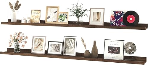 Miniatura 12 de Estantes Flotantes para Decoración de Pared, Estante de Almacenamiento Largo Montado en la Pared para Dormitorio, Sala de Estar, Baño, Cocina,