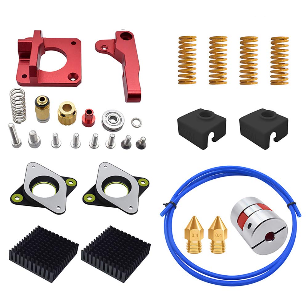 Kit d'extrudeuse MK8 en aluminium avec tube en téflon PTFE de 1 mètre pour Creality Ender 3, CR-10, CR-10S, CR-10 S4, filament de 1,75 mm