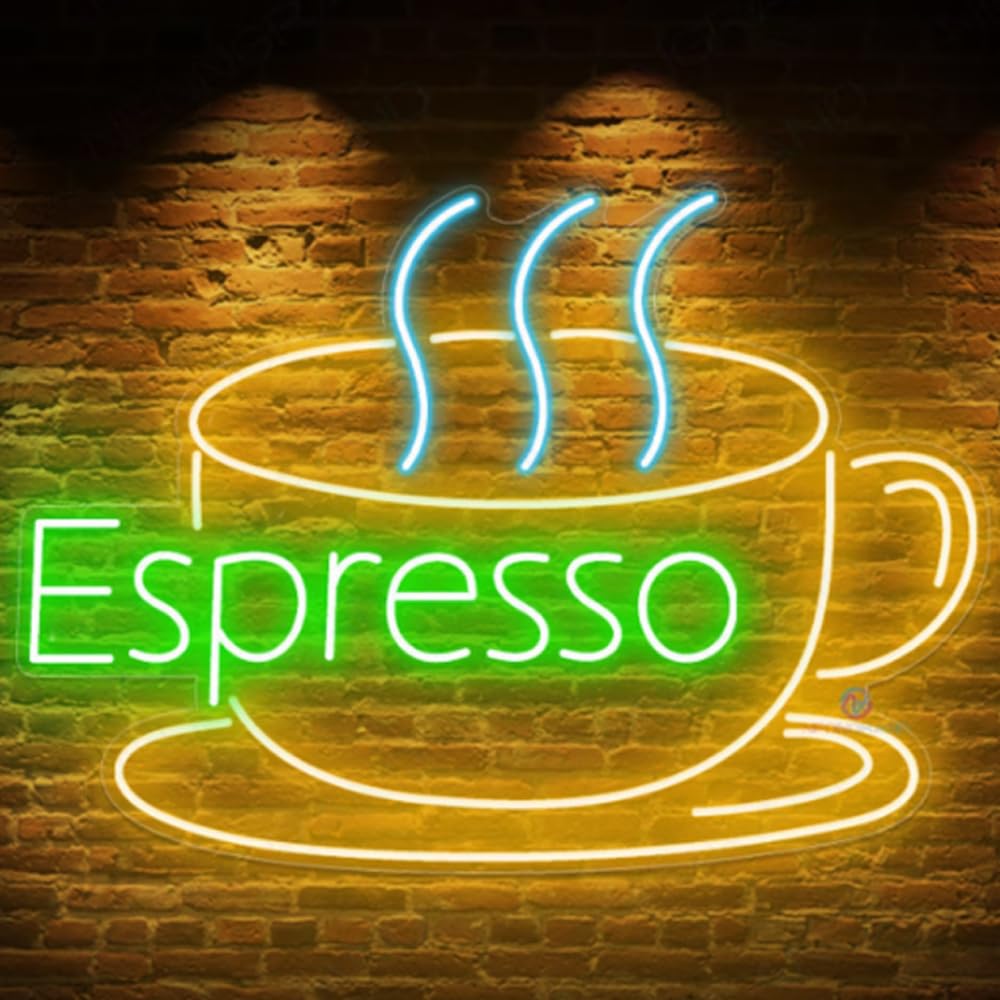 Insegna a LED Coffee Bar Insegne al neon Luci a LED per caffè Lampade da notte decorative da parete per vino Decorazione per feste Luce USB Luminosità regolabile