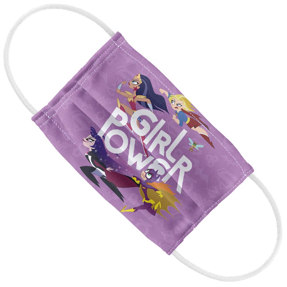 Popfunk Dc Super Hero Girls Kids Power Pattern 1 Ply Reusable Face Mask Covering