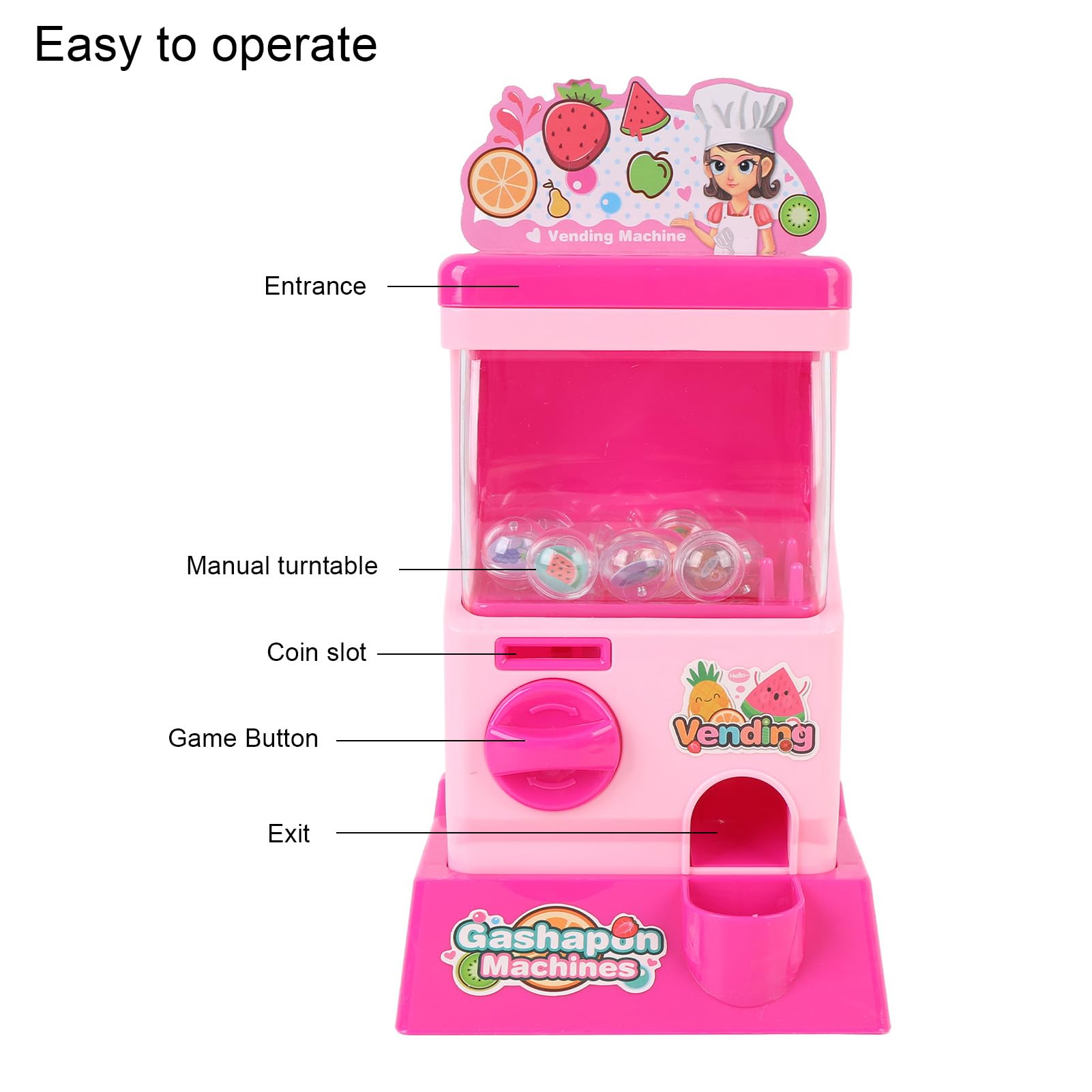 HELEVIA Kids Capsule Vending Machine, Miniature Capsule Toy Machine - Image 3