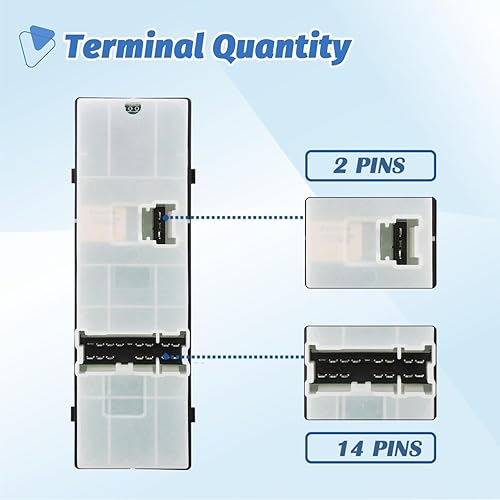 Miniatura 4 de Controlador de interruptor de ventana principal, lado del conductor, compatible con Nissan Altima 2007 2008 2009 2010 2011 2012 Cerradura de puerta