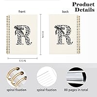 Vista 142 de Bnwepo Initial Leopard Letter T Notebook Journal, Preppy Bow Monogrammed Monogram Gifts for Women, Monogram Notebook Journal, Personalized Notebook