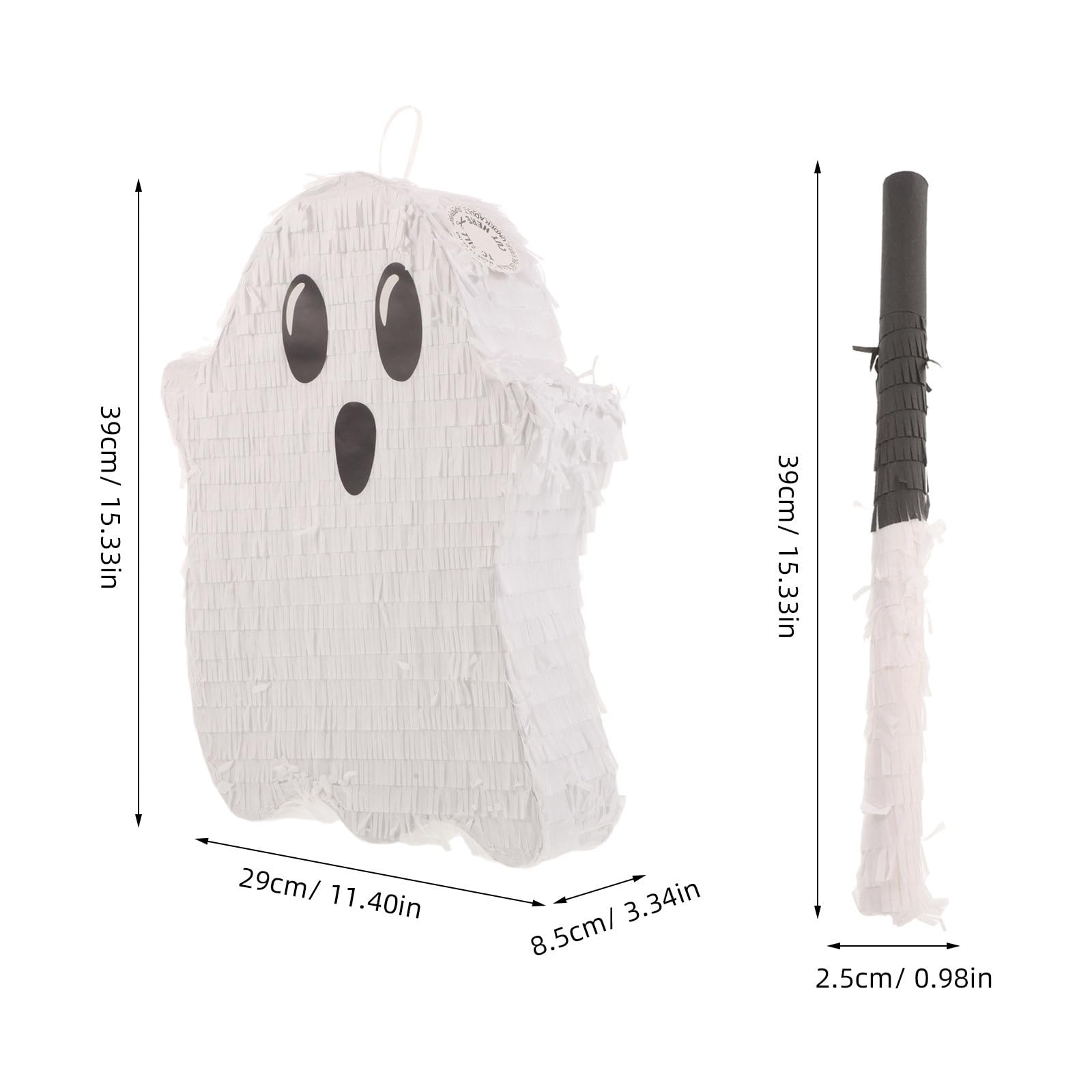 FOMIYES 1 Set de Piñata Fantasma de Halloween Rellena - Divertido Juego de Fiesta Piñata Decoración Colgante - Artículos para Fiesta de Halloween - Rompe con Palo y Venda para los Ojos