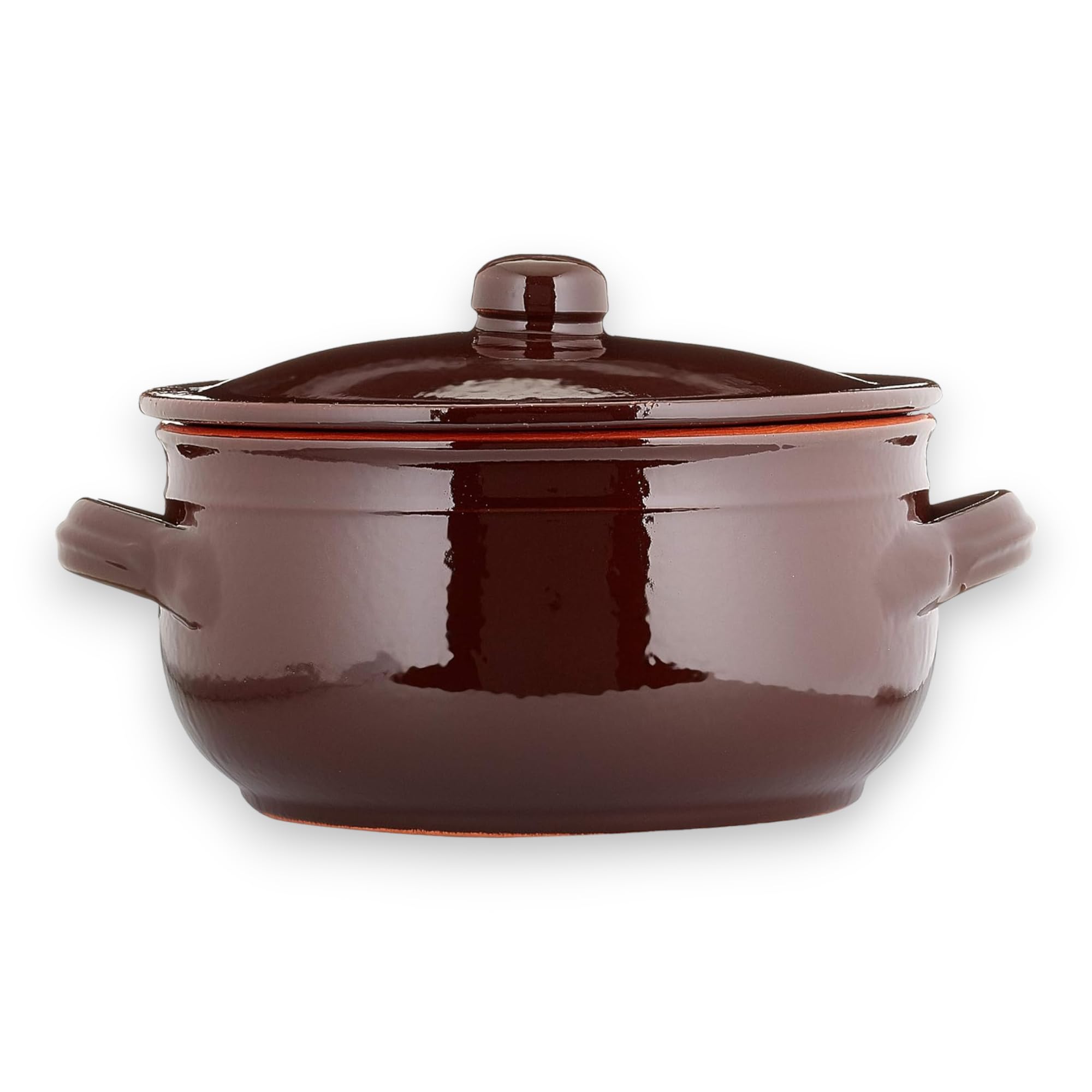 Tegame ciotola in terracotta con rivestimento ceramico per tutti i tipi di cotture Brunella - 35 cm