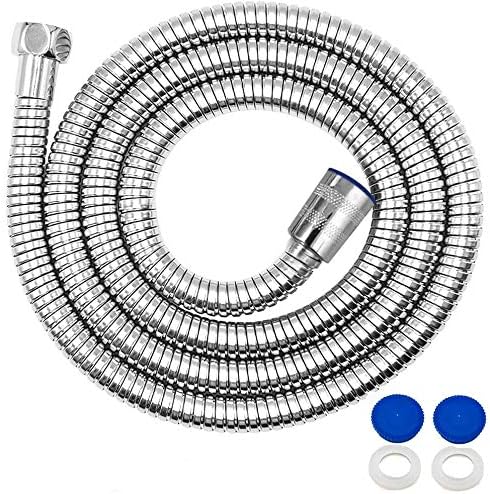 Shower Hose 2m Extra Long, Stainless Steel Replacement Shower Hose Flexible Anti-Kink Universal G1/2 Fit for Shower Heads & Bath Taps