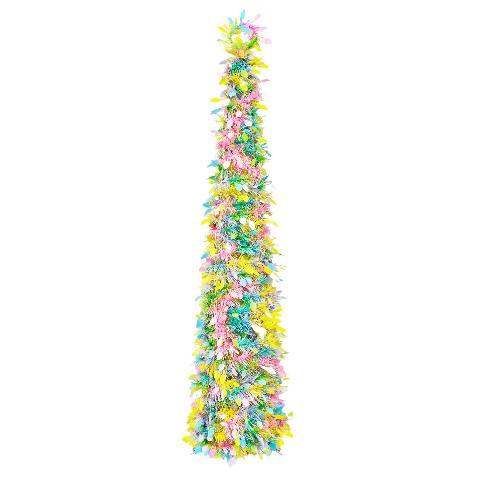 Árbol de Pascua extensible de 152 cm: decoración brillante de lápiz para un interior navideño