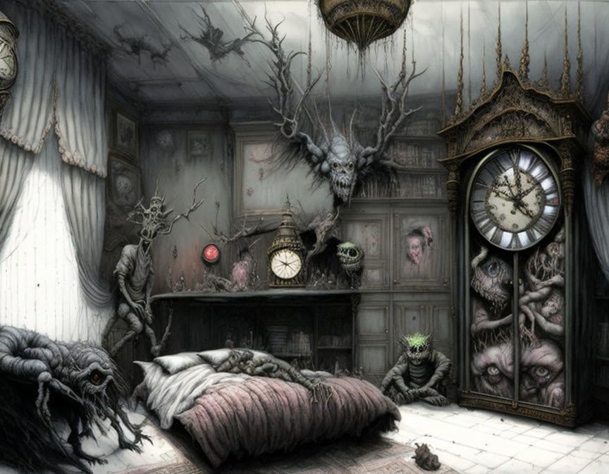 Poster mural sur toile Strange and Weird Room Meechi 50x70 cm sans cadre