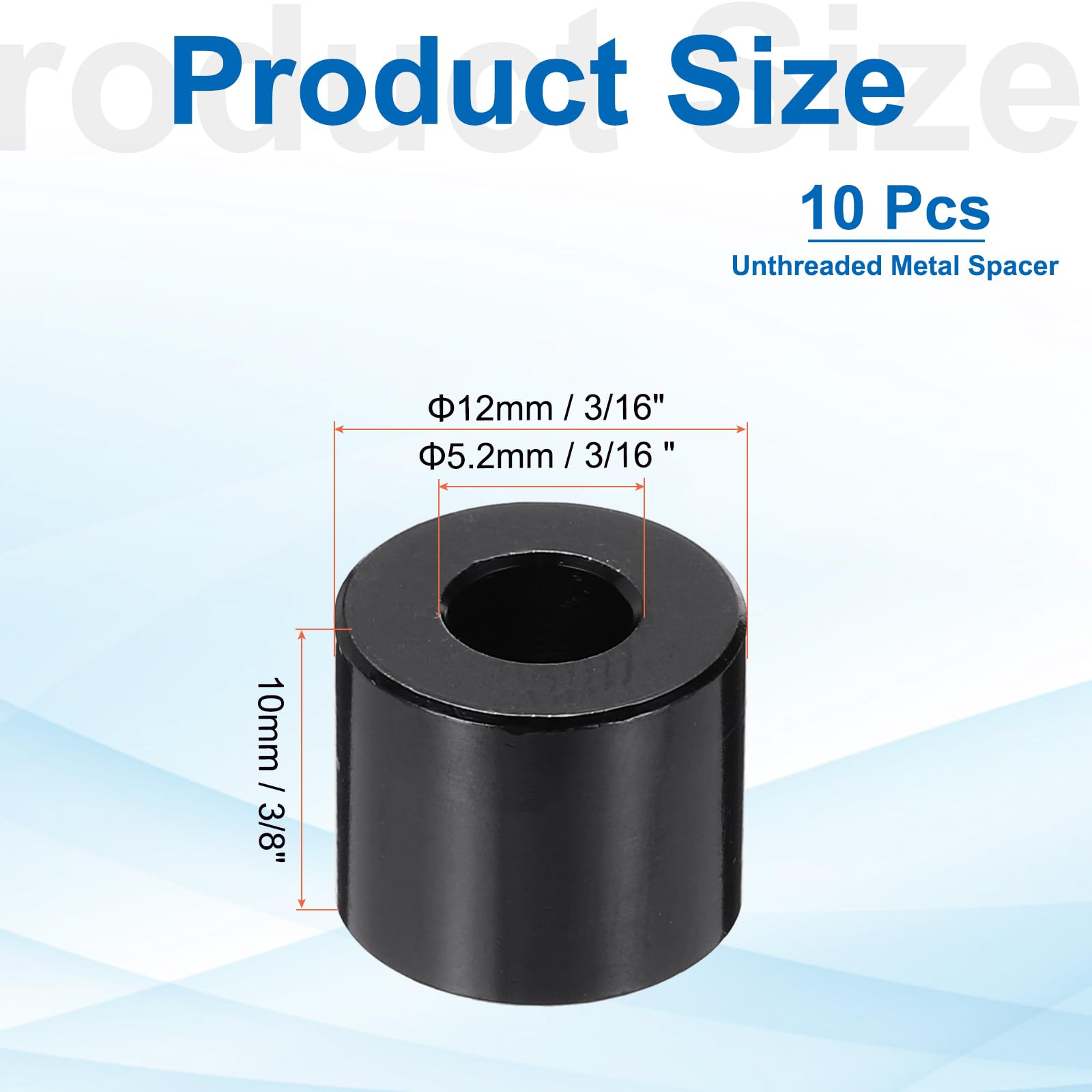 PATIKIL 10pcs M5 Aluminium Spacers, 3/16" ID x 1/2" OD Round Standoff Spacer - Image 2