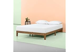 ZINUS Lucinda Wood Queen Bed Frame, Solid Wood Foundation & Wood Slat Support