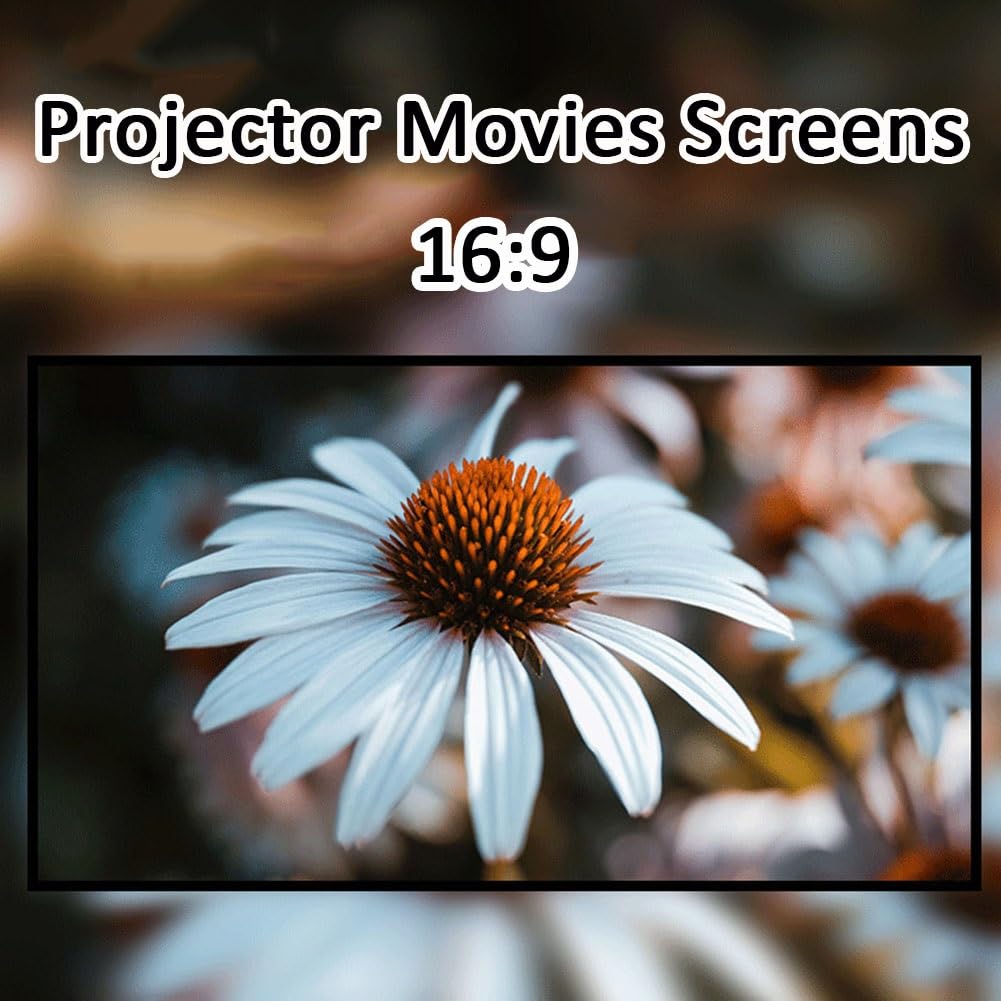 Écran de Projecteur 16:9 130 Pouces, Écran de Projection Pliable Portable Écran de Films Anti-Plis for Cinéma Intérieur Extérieur à Maison(84in(184x105cm))