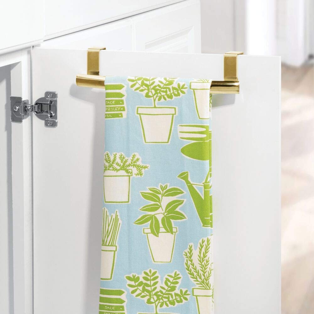 Set Di 2 Porta Asciugamani Da Cucina | Da Appendere Alle Ante | In Acciaio Argentato | Senza Forare | Design Compatto - Foto 4