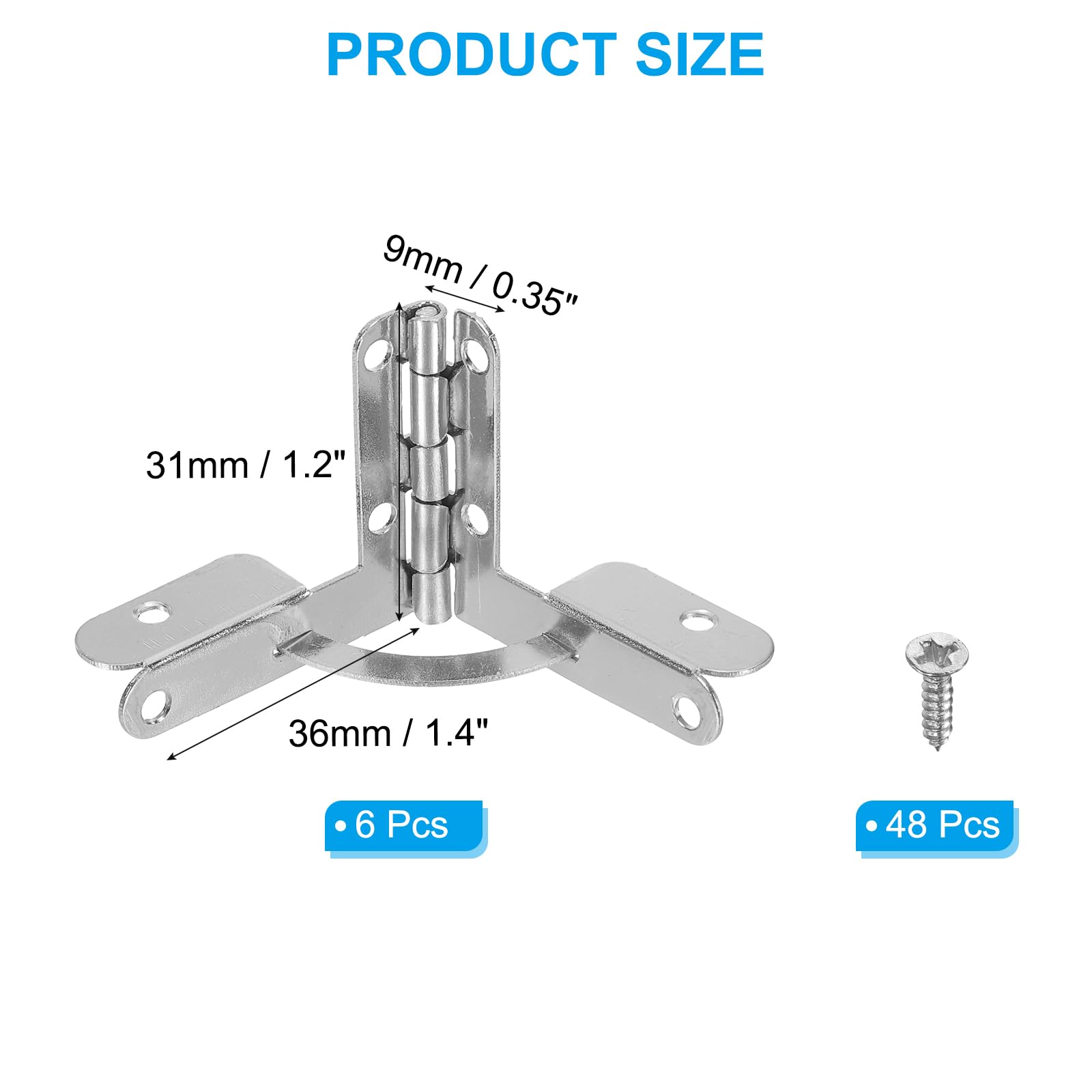 PATIKIL 90 Degree Folding Support Hinge 1.2" x 1.4" - Image 2