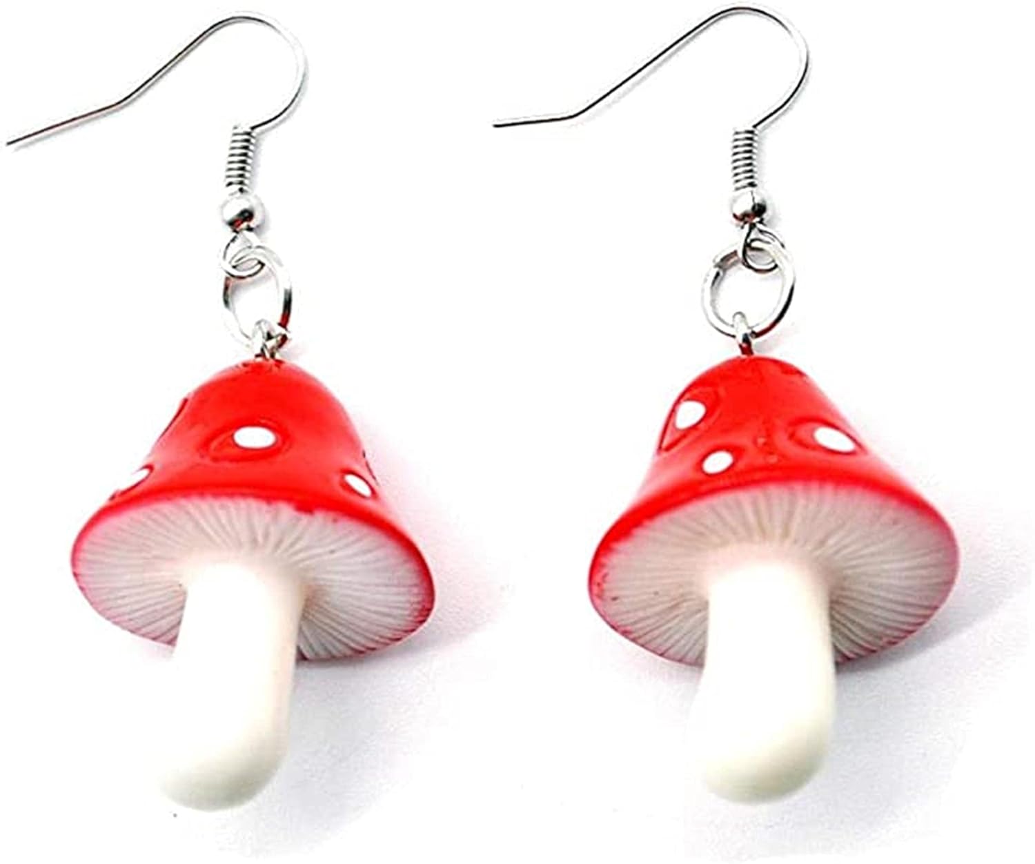 Dainty Mushroom Shape Pendant Earrings Set Sweet Fresh Mushroom Drop Earrings Colorful Earring Set for Women Jewelry
