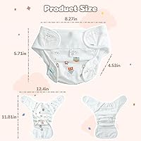 Vista 6 de JIZHI 4 pañales de muñeca Reborn reutilizables para muñecas de 17 a 24 pulgadas, ropa interior para muñecas, pañales lavables con bonitos patrones